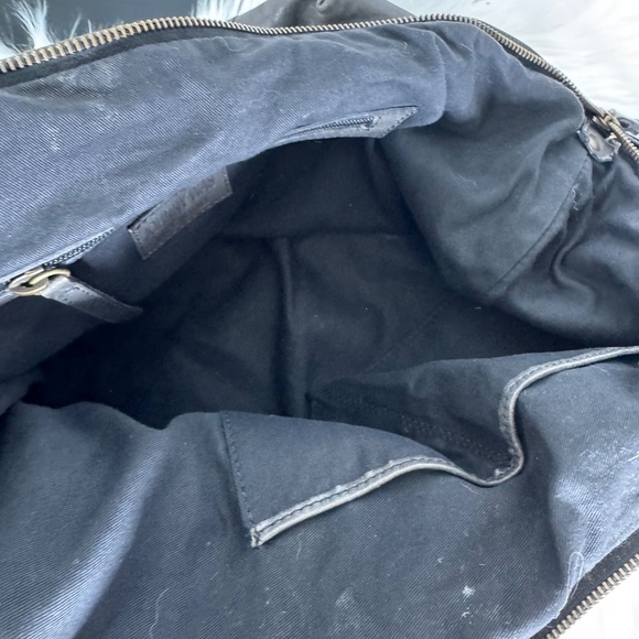 Johnny Was‎ Large Ariana Deep Graphite Grey Italian Goat Leather Fringed Tote - Picture 11 of 11